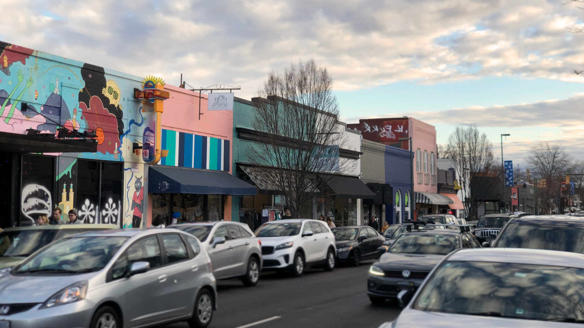 City life vs country life: An historic shopping area loaded with everything you could possibly want to purchase, mostly from local small businesses! An advantage of city life.