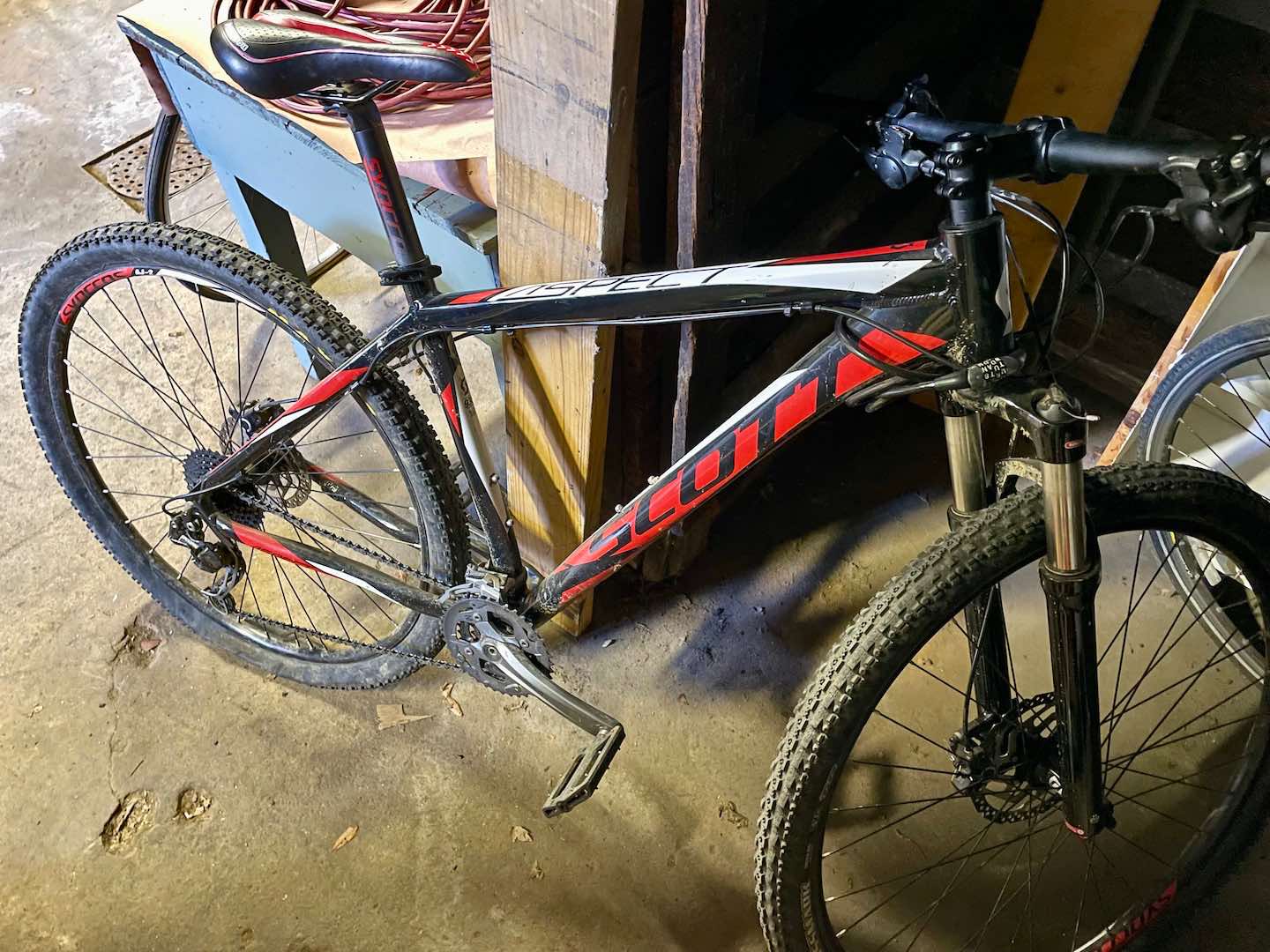 Chris's mountain bike ride was among our *four* bikes down for maintenance!